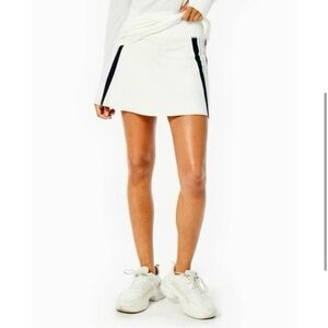 Addison Bay Match Skort white with Navy Light blue pink stripes, skirt size S